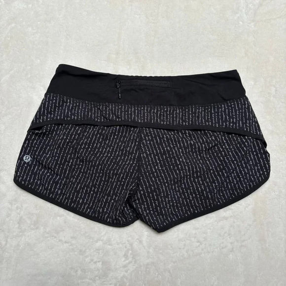 Lululemon Womens Speed Shorts Size 6 Manifesto Pinstripe Black White Rare - Picture 4 of 8